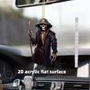 2D Flat Crystal Car Pendant, Decoration for Rearview Mirrors, Backpack or Keychain, Suitable for Halloween and Reaper Decorations