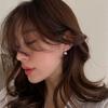 C Shape Geometric Korean Style Earrings Mental Hoop Earrings Female Stud Earrings Pearl Earrings