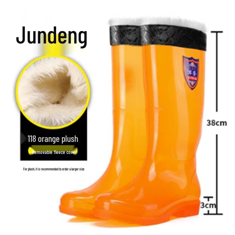 Мужские высокие резиновые дождевые ботинки песочного цвета, быстросохнущие - Водонепроницаемые, Нескользящие, Без сетки