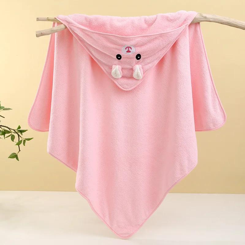 Cute Bath Towel for Baby Soft Absorbent Towel Newborn Swaddle Wrap Baby Blankets for Girls Boys