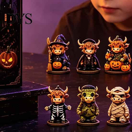 Halloween Countdown Gift Box Highland Cow Advent Calendar, 24 Days Desk Decorations with 24Pcs Figurines, Spooky 2026 Calendar