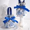 Hot Sale Wedding Flower Hand-painted Gift Packaging Boxes Drawstring Bag Candy Pouch Candy Bag