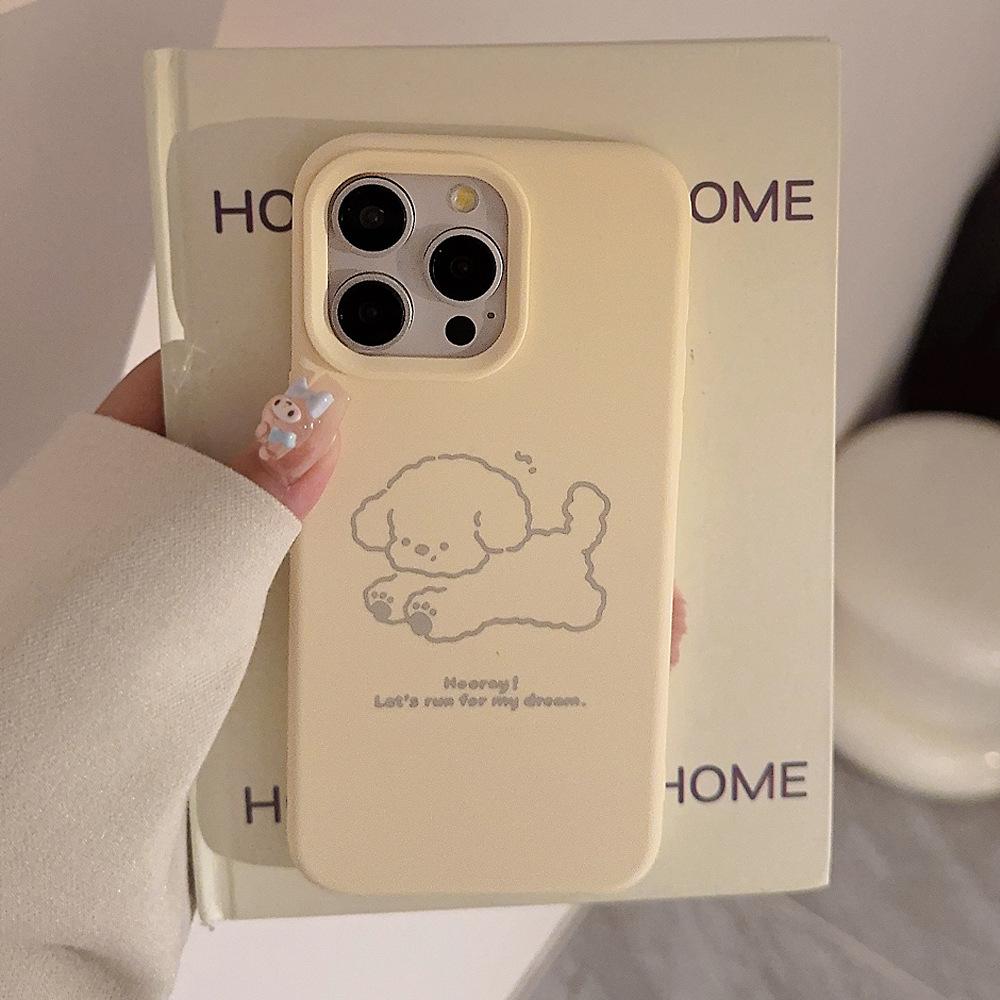 Simple Ins Cat Puppy подходит для iPhone14pro Max чехол для мобильного телефона мягкий клейкий мультфильм 15 Apple 16 силиконовый