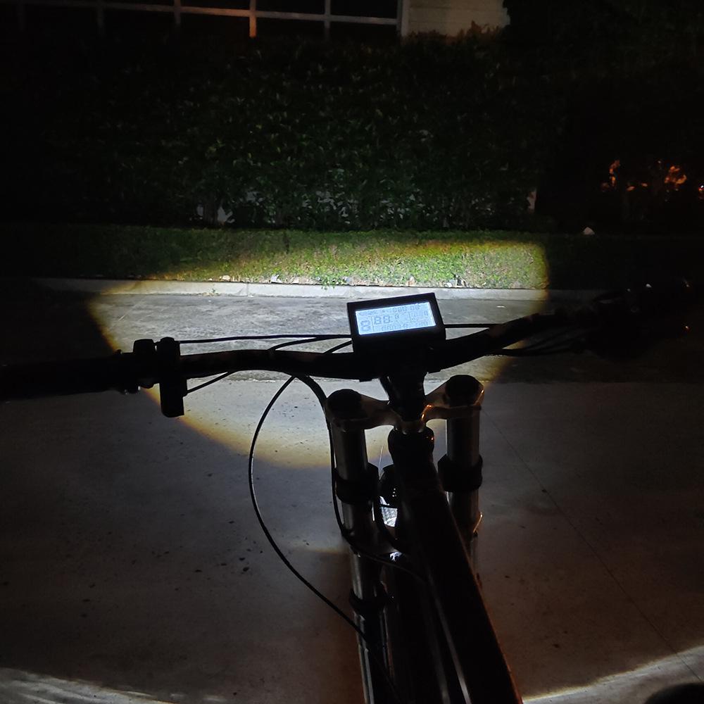 Dual Front Electric Bicycle Light Set: 9W LED Waterproof, Brake Light, Turn Signal, Horn, 24-90V.