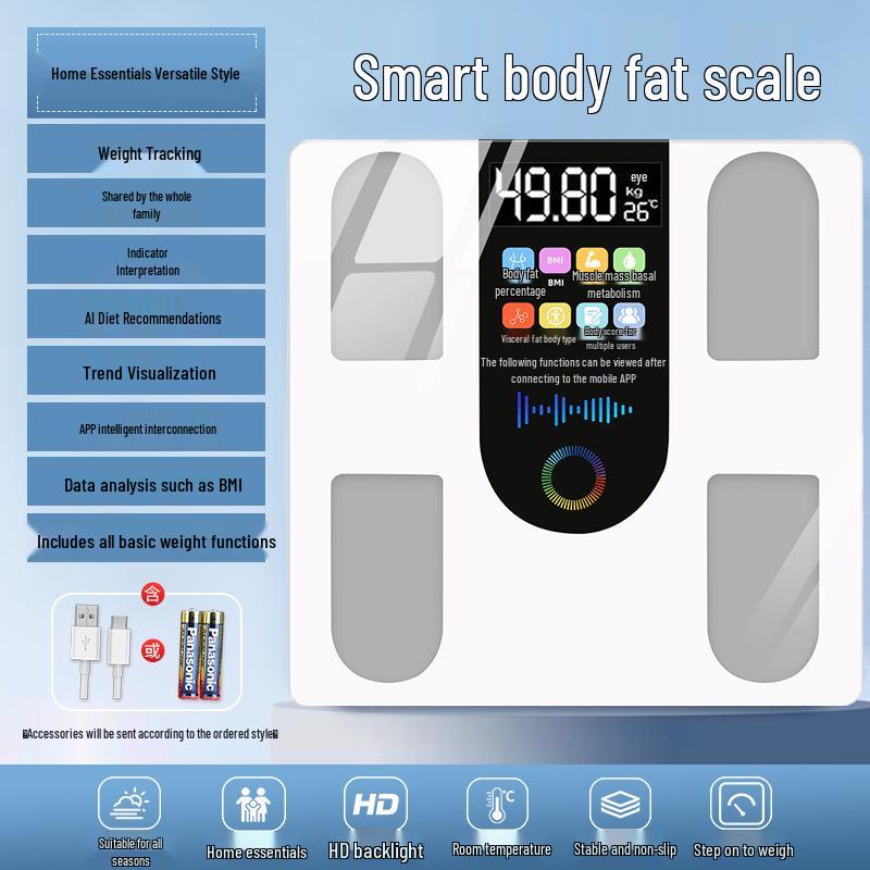 Bluetooth Body Fat Scale - точные бытовые электронные весы для взрослых