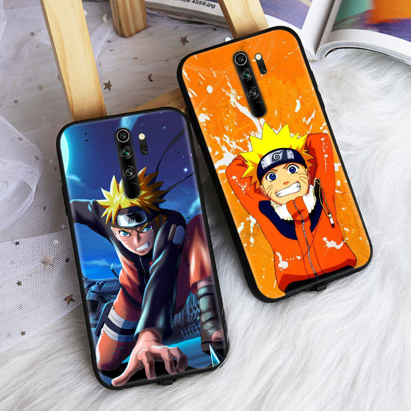 Черный чехол для Xiaomi Poco X6 X4 M5 M6 F5 F6 C65 C55 C50 C51 C40 Pro Redmi 14C A3X 13C 12C 11T 10A 9C Note 7 6 8A Plus W-72 Naruto