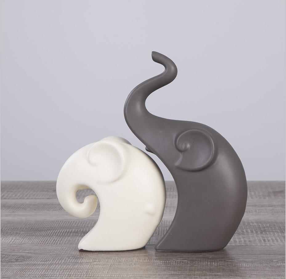 3 шт./лот керамические фигурки семейных слонов – украшения в виде животных и поделки для украшения дома