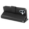 For iPhone 16 Case Detachable 2 in 1 PU Leather Wallet Phone Cover - Black