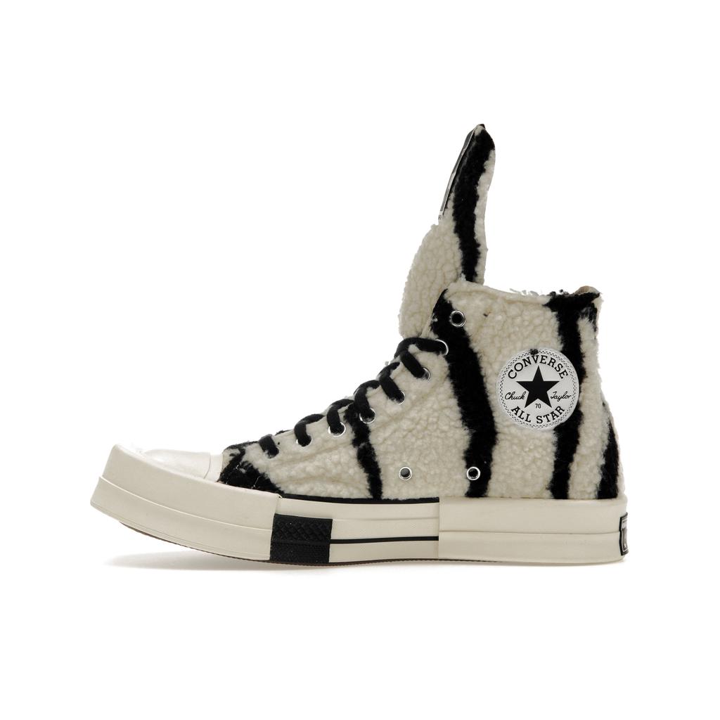 Rick Owens x Converse DRKSHDW TURBODRK Chuck 70 High Зебра Унисекс Кроссовки Белый Лилейно-белый Черный A03943C
