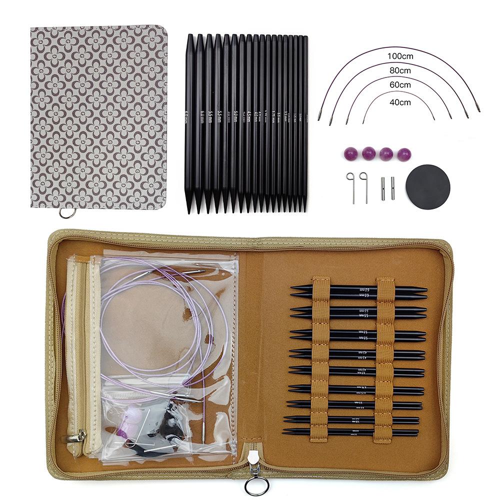 3,0-6,0 мм спицы для вязания съемные черное дерево 1 набор крючков для вязания спицы для рукоделия удобная ручка для шарфов своими руками Glo