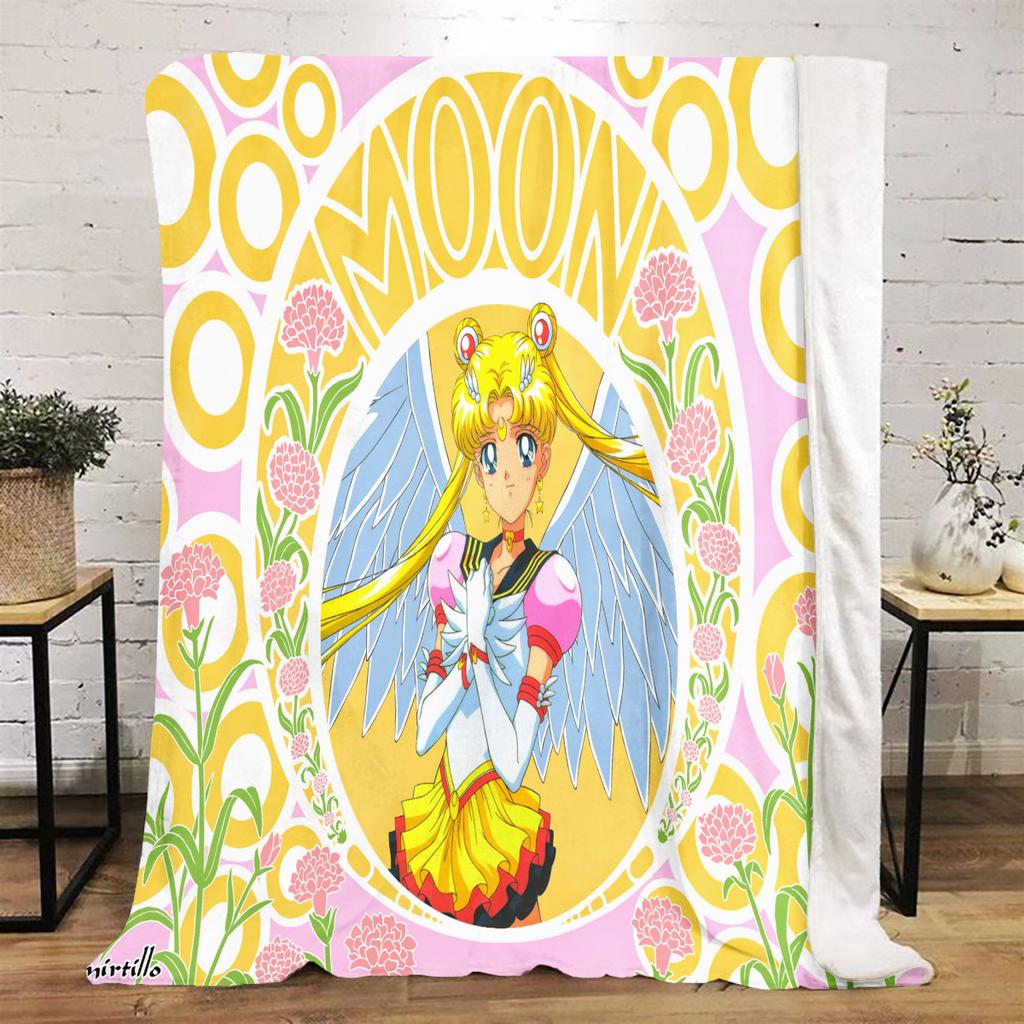 Japanese anime cute cartoon theme Sailor Moon Tsukino Usagi blanket suitable for home beds, sofa covers, office nap, outdoor warm blankets O3