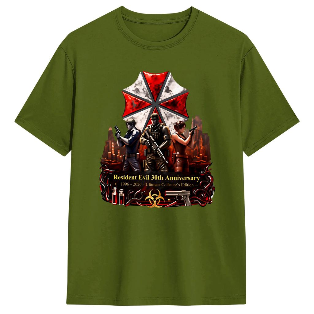 Resident Evil 30th Anniversary RE9 Cotton TShirts Novelty Tshirt for Unisex Summer Y2K Casual Print Short Sleeve Clothing