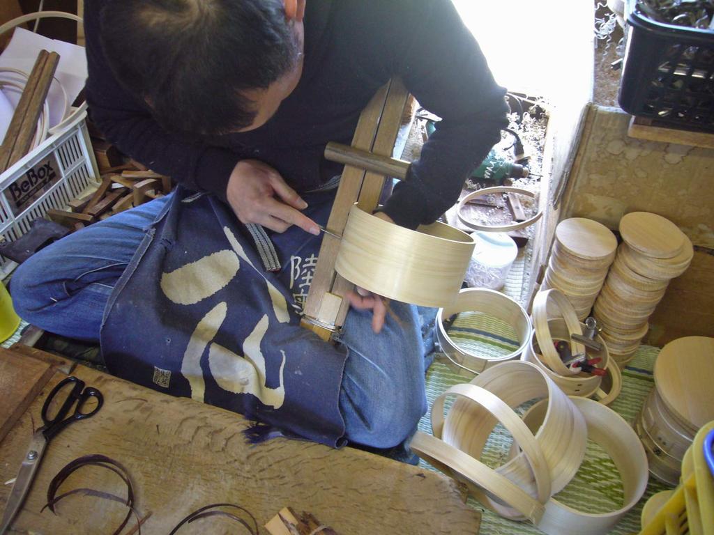 Кольцо для сгибания Kiso Crafts Ohitsu, изготовленное вручную в Японии, деревянное, хиноки, савара, сакура, 3 чашки, подходит для использования в микроволновой печи