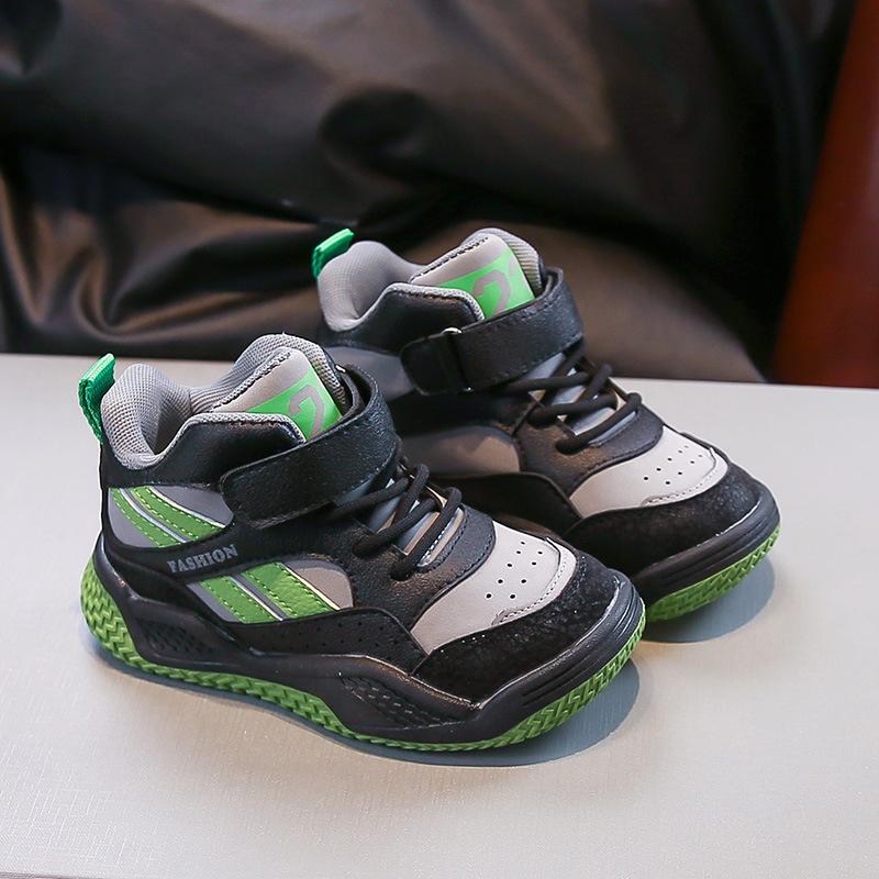 Children's high-top sneakers2026Autumn stylish running shoes for boys and girls, trendy color-blocking casual shoes for older children