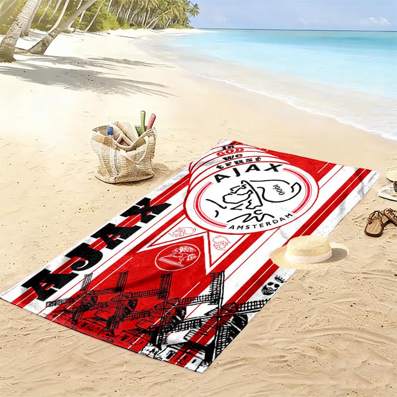 AFC Ajax Print Beach Towel, Large Soft Quick Dry Towel for Beach Camping Swimming