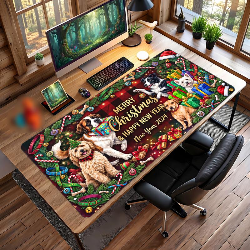 Christmas Printed Mouse Pad Non Slip Desk Mat For Office Gaming Home Use Holiday Gift