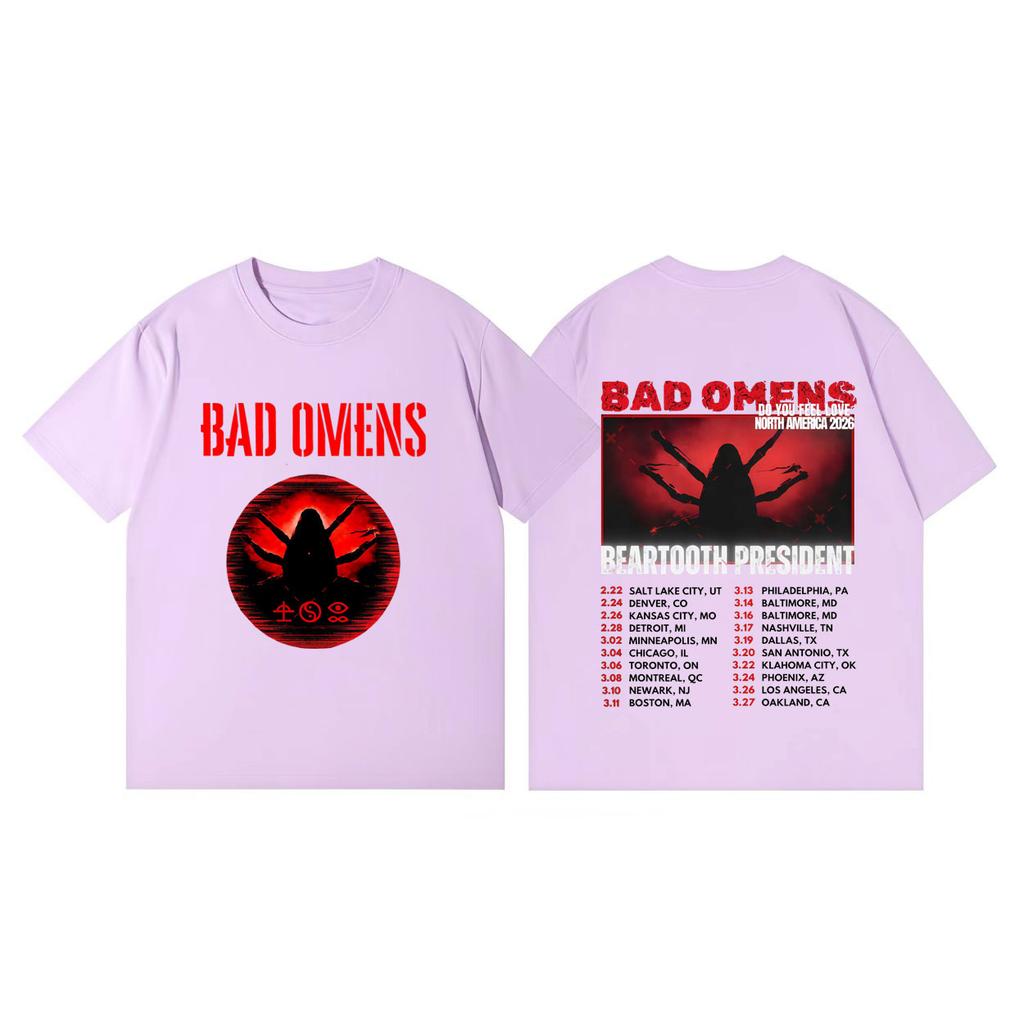 Bad Omens Do You Feel Love Tour 2026 Tshirts Vintage Punk Rock Short Sleeve Tshirt Men Women Casual Fashion Oversized T Shirt