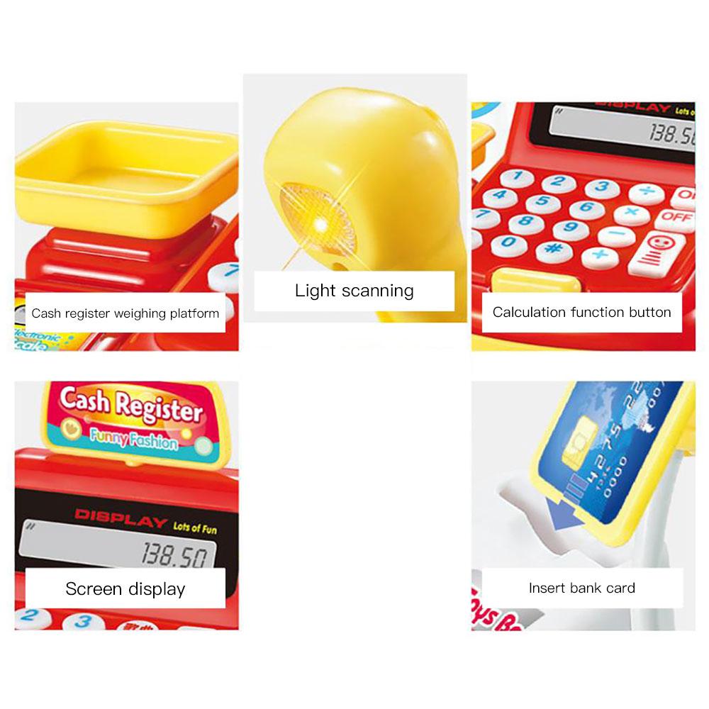 Детский кассовый аппарат, счетный, со звуком и подсветкой, кассовый аппарат, A3