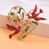 Cartoon Niche Design Oil Drop Wreath Double Bird Alloy Animal Brooch Clothing Accessories