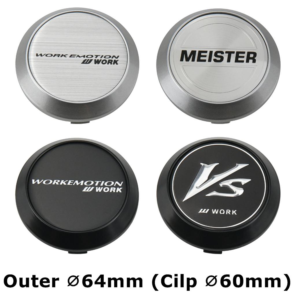 4PCS New 64MM OD / 60MM ID Cap For Rims WORK EMOTION EQUIP MEISTER VS Logo Wheel Center Cap Sport Car Wheel Cover Hub caps