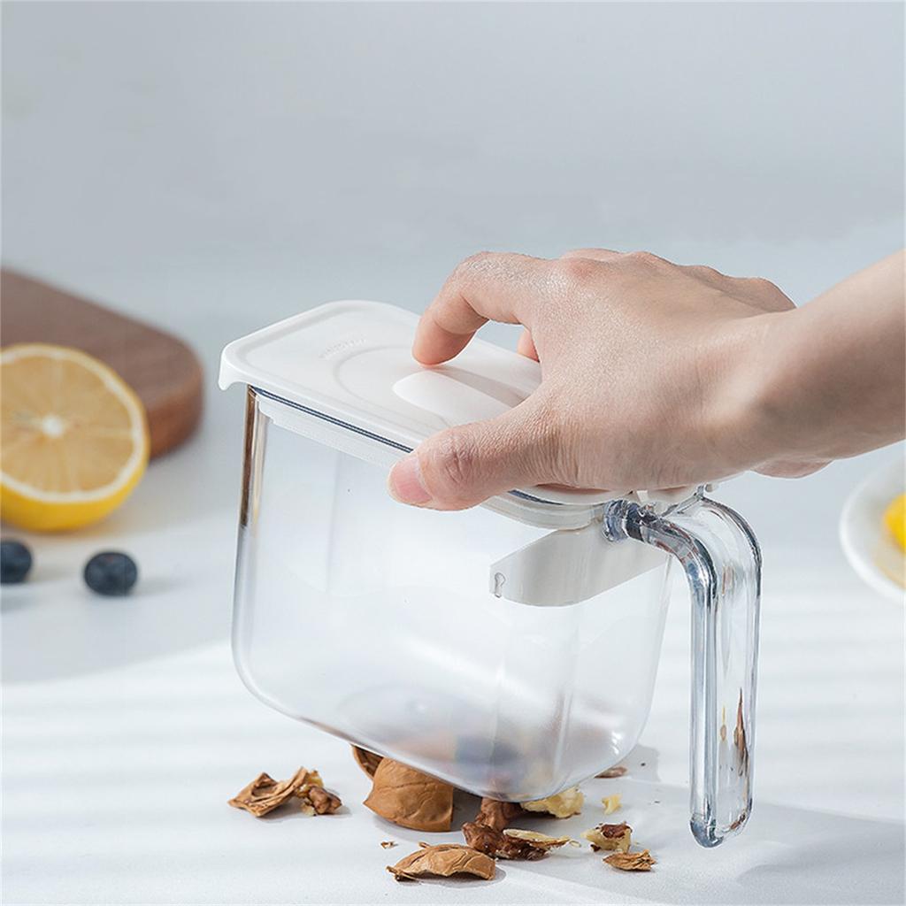 Clear Condiment Canisters Pots, Condiment Jar Container With Lids And Spoons,Seasoning Box Of Container Sugar Bowl For Kitchen