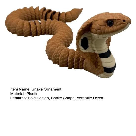 Snake Ornament Bold Design Snake 3D Printing Figure Dramatic Snake Statue Adult Stress Relief Fidget Toy