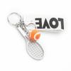 Tennis Racket Tennis Keychain Creative Sports Keyring Letter Tennis Racket Pendant  Gift