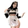 Maid Costume Cosplay Sexy Naughty Cute Erotic Uniform Sexy Cosplay Naked Apron Leotard Bodysuit Body Stocking Free Size Black [Absolutely Captivating]