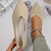 Fashion Pointed Toe Women Knitting Shoes Flats Casual Shallow Sandals 2024 Fashion New Dress Loafers Shoes Cozy Autumn Brand Femme Shoes