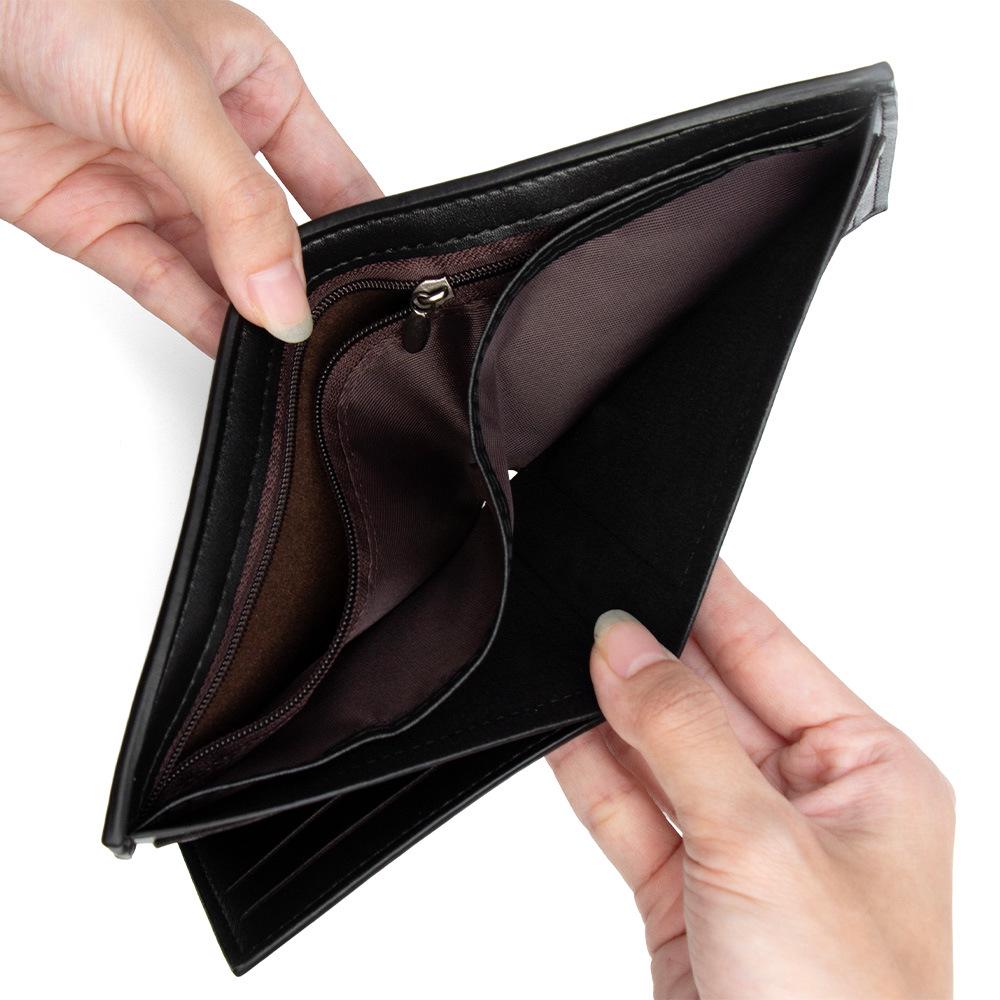 Мужской короткий кошелек в подарочной коробке - Простой, многофункциональный подарок для парня, мужа или отца