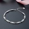 Lindon Women Zircon 925 Sterling Silver Jewelry Geometric Bead Chain Link Bracelet Fashion Fine Wedding Gift for Girlfriend