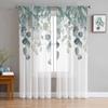 Spring Watercolor Plant Leaves Sheer Curtains For Living Room Kitchen Window Curtains Bedroom Tulle Voile Curtains