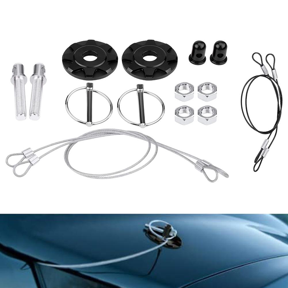 Car Bonnet Aluminum Lock Latch Kit Universal Mount Bonnet Hood Pin Lock Latch Kit Car Hood Latch Pin Kit Car Accessories