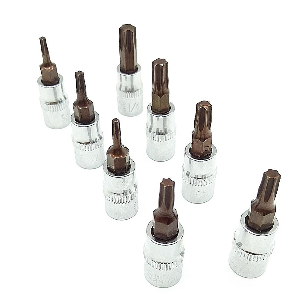 Головки Torx T10 T15 T20 T25 T27 1/4 \" Шестигранный хвостовик