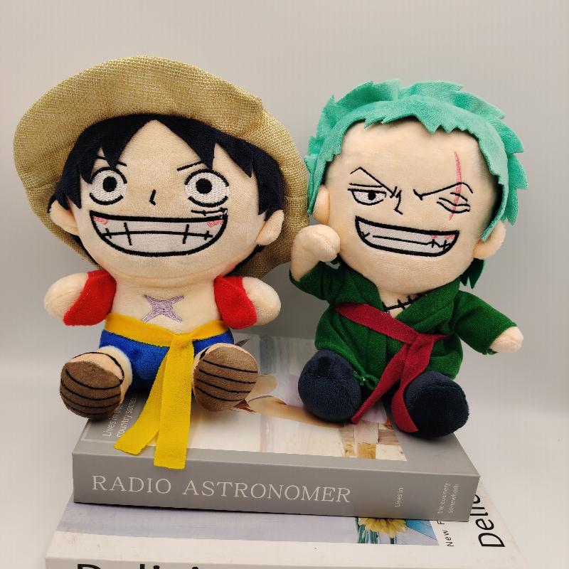 Аниме One Piece 20-22 см Плюшевые игрушки Луффи Зоро Плюшевая игрушка Брелок кукла Подвески для рюкзака Детский Рождество Высококачественный Подарок Игрушки Украшение комнаты