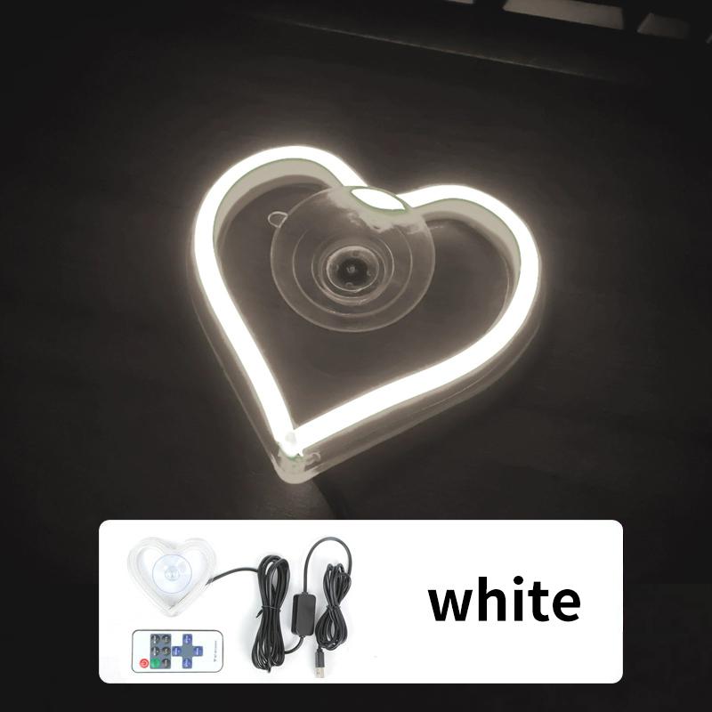 Car LED Window Lights Interior Decoration Lights Glowing Heart Atmosphere Lights USB Wiring Car Modification Neon Car Decoration