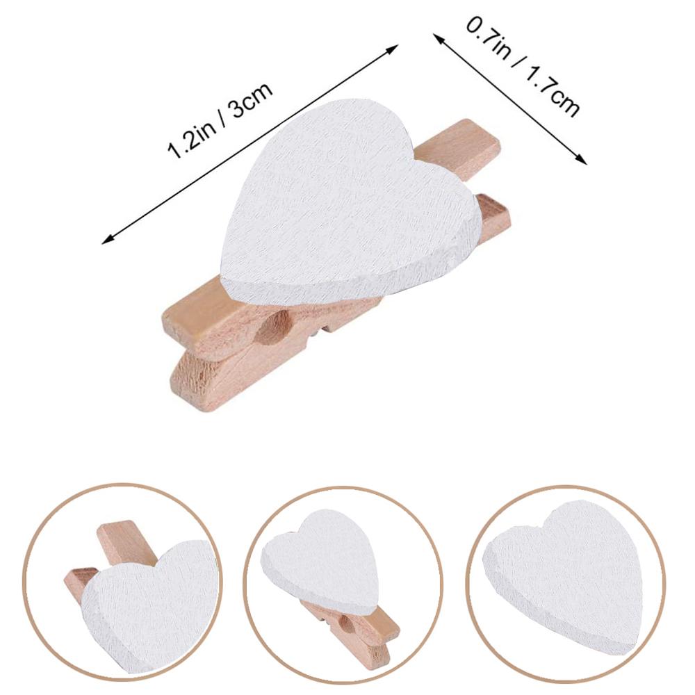 Mini Wooden Heart Clothespins, Multicolor Small Clothespins with Heart,  Tiny Clothes Pins with String for Photos Display,DIY Craft,Wedding Decor