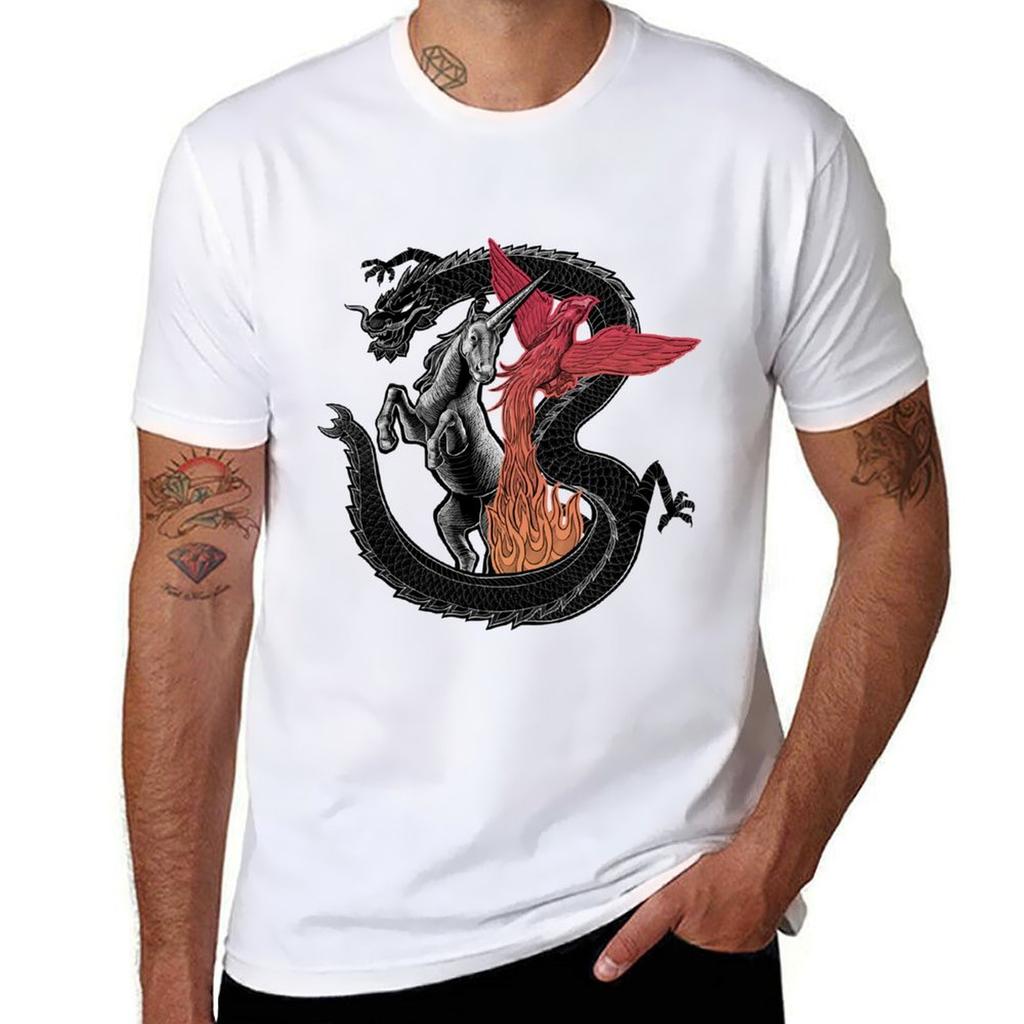 Dragon Phoenix Unicorn Fantastic Animals TShirt t shirts for Unisex graphic vintage t shirt for Unisex percent cotton TShirt