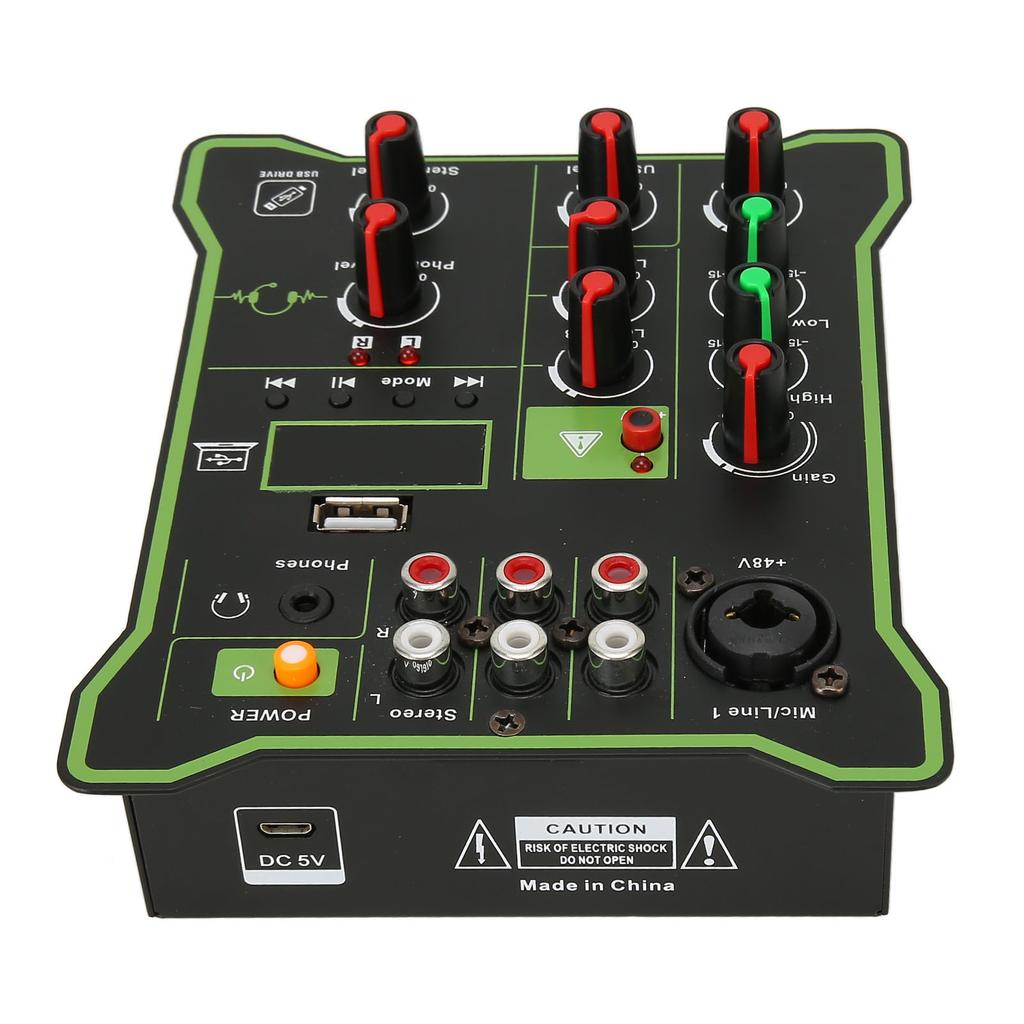 Мини звуковой микшер без потерь 5 каналов Bluetooth воспроизведение с U-диска Компактная звуковая карта для записи для живого выступления