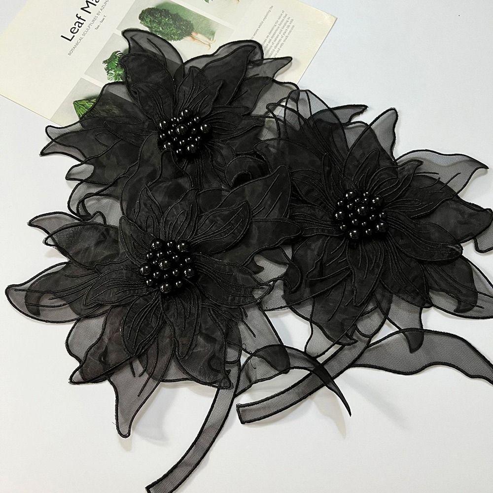 Ткань Ткань Цветочные Нашивки Многослойные Вышитые Нашивки Женская Одежда