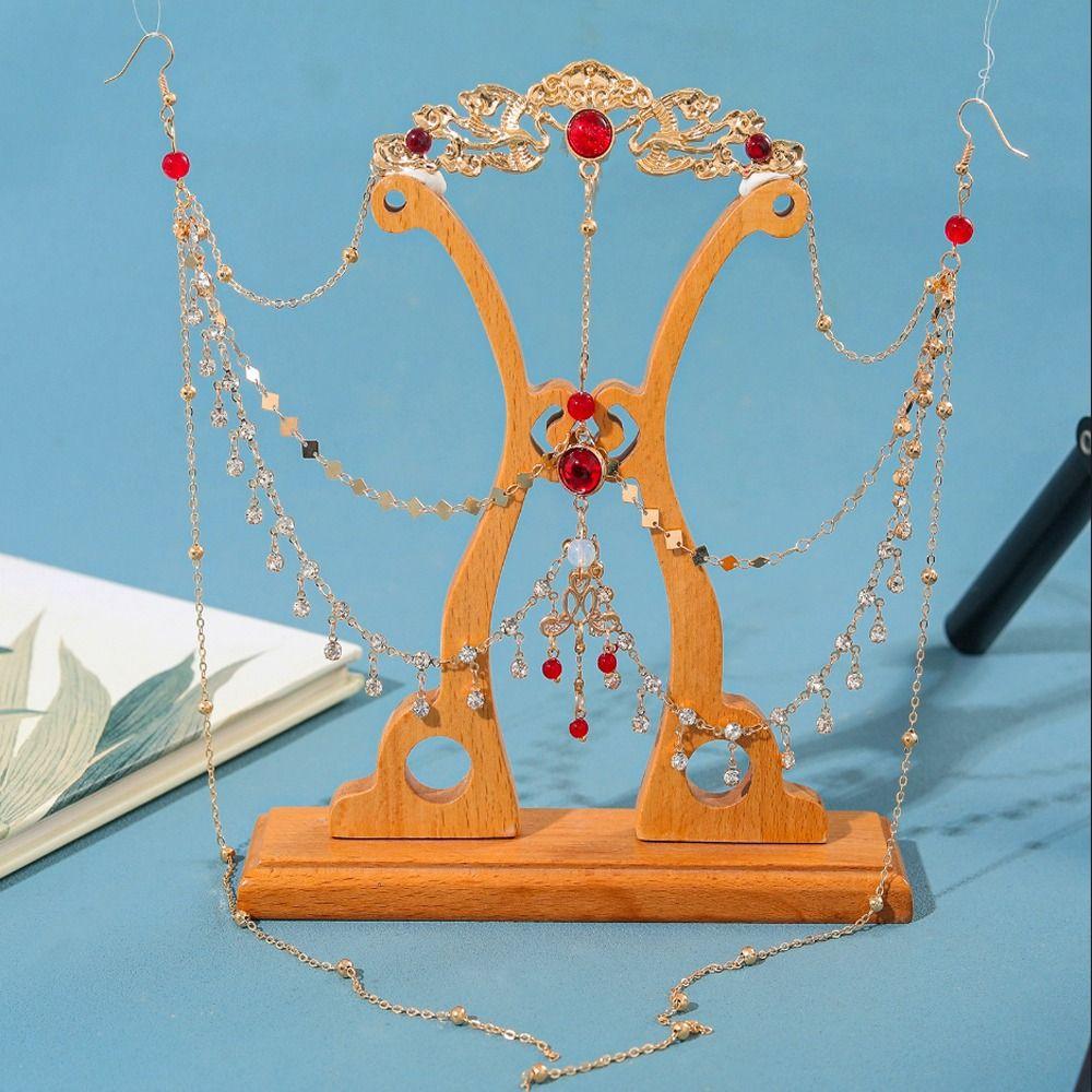 Корона Стразы Головная Цепочка Кисточка Свадебная Повязка на Голову Фея Цепочка на Лоб Ханфу Аксессуары для Волос