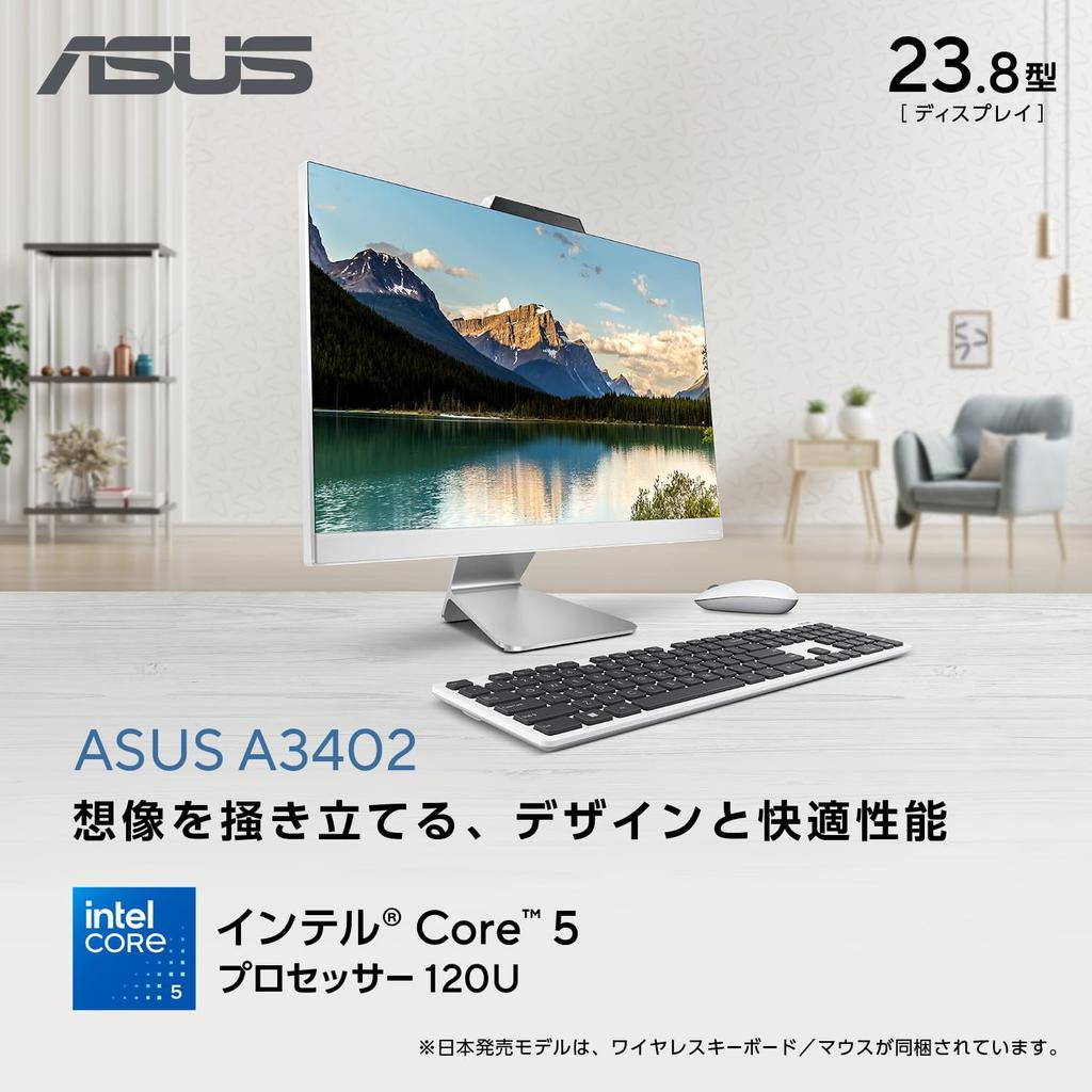 ASUS Desktop PC A3402WVAK Тип Windows 11 Core 5 120U Память 16 ГБ SSD 1 ТБ WPS Office 2 Standard Edition Беспроводная мышь в комплекте Интегрированный настольный компьютер AIO