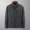 Men's Double-Sided Thick Polar Fleece Jacket, Winter Loose Fit, Large Size, Stand Collar.