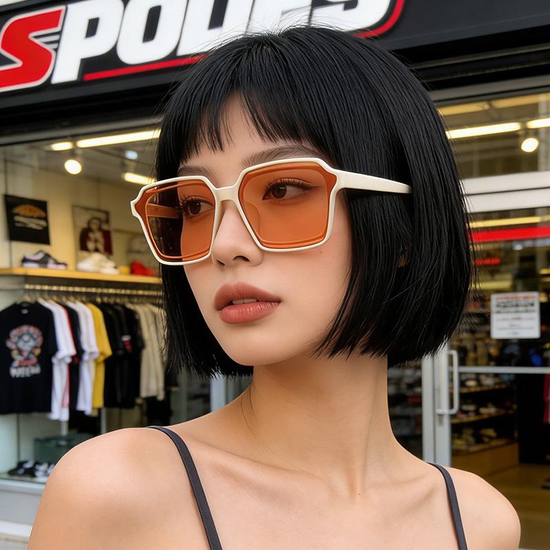 Square Style Fashion Simple Sunglasses for Men and Women Outdoor Sunshade Sunscreen Trend High-end Street Photography UV Resistant Glasses
