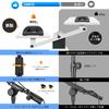 CAHAYA Microphone Stand Desktop Straight Boom 2-Way Design with Clip and Cable Cover Steel Triangular Base 1832g Height Adjustable 31-42cm 360°