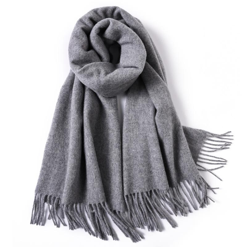 100 Pure Wool Scarves Women's Winter High-end Cashmere Oversized Shawl Gift