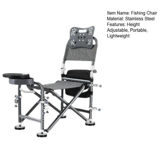 Складной стул для рыбалки, 13 уровней, регулируемая по высоте, портативный, легкий, из нержавеющей стали, многофункциональный складной шезлонг, сиденье, табурет для рыбалки