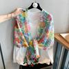 Silk scarf women's summer sunscreen high-end shawl scarf versatile light luxury yarn new women's printed silk scarf