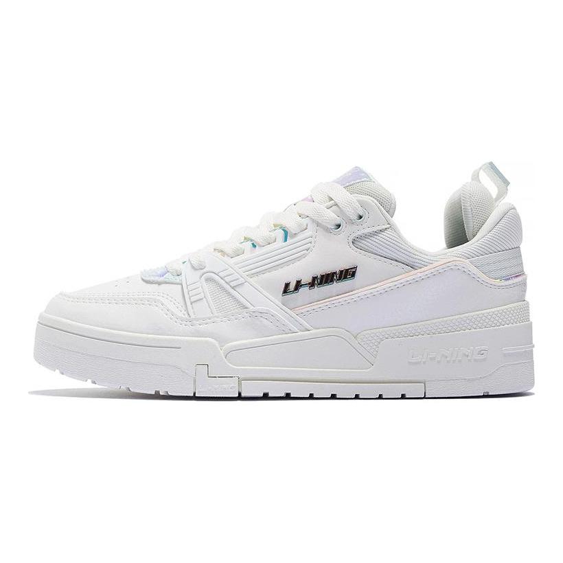 Li Ning 001 BTC Низкие Скейтбордические Кроссовки Женские Бело-Синие AGCS104-2