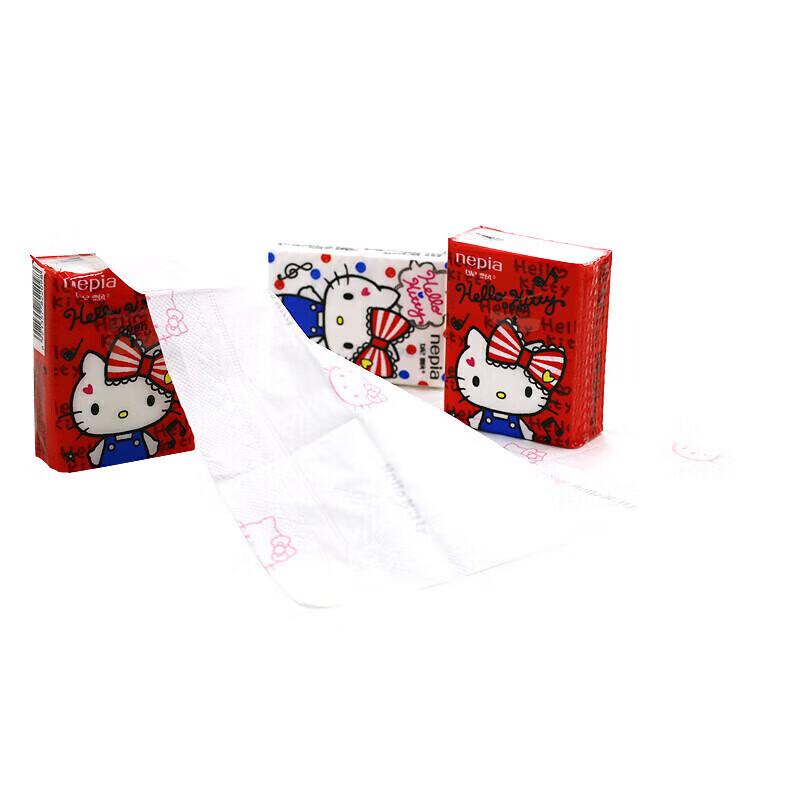 Nepia Hello Kitty 3-слойные мягкие карманные платки - 10 упаковок